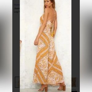 Jaase Marigold Boho Floral Tieneck Crystal tassel jumper